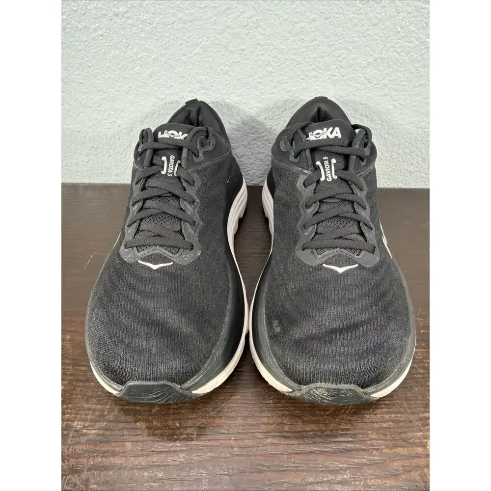 Hoka One One Womens Gaviota 5 1134235 BWHT Black Running Shoes Sneakers 8.5 B